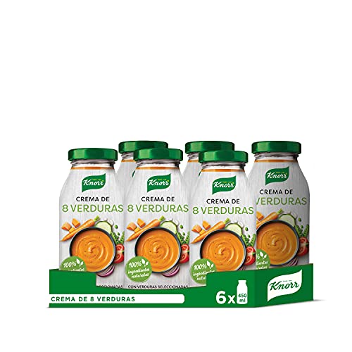 Knorr Crema 100% Natural de 8 Verduras 450ml - Pack de 6