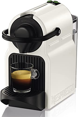 Krups Nespresso Inissia XN1001 - Cafetera monodosis de cápsulas Nespresso, 19 bares, apagado automático, color blanco, 14 cápsulas interior
