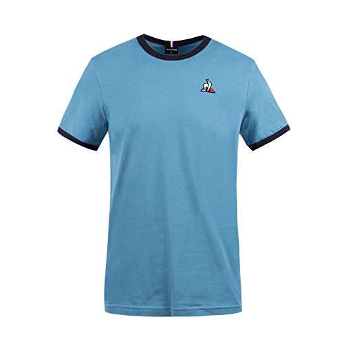 Le Coq Sportif ESS tee SS Bicolore N°1 M Camiseta, Hombre, Niagara/Sky, XS