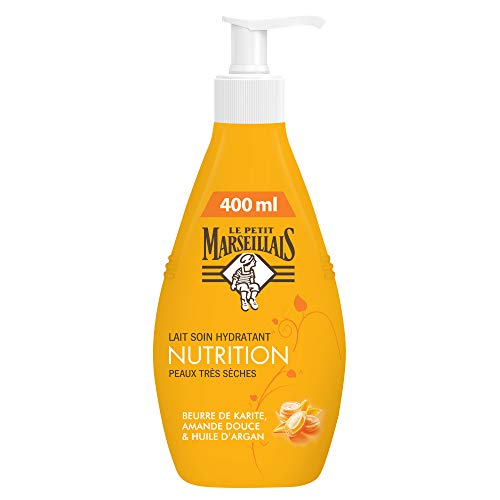 Le Petit Marseillais Loción Nutrición Piel Seca/manteca de karité y de almendras dulces 400ml bomba de aceite de argán