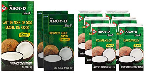 Leche de coco Aroy-D sin conservantes Oferta de prueba, 1 x 1000 ml, 2 x 500 ml, 6 x 250 ml a un precio especial
