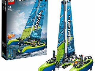 LEGO 42105 Technic 2en1 Catamarán a Barco de Carreras, Juguete de Construcción de Modelismo, Barco Flotante, Juguete para Niños 8 Años