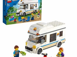 LEGO 60283 City Grandes Vehículos Autocaravana de Vacaciones, Set de Juego para Niños y Niñas 5 Años, con Minifiguras