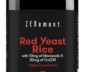 Levadura Roja de Arroz concentrada con 10mg de Monacolina K y 30mg de Coenzima Q10, 180 Cápsulas | Controla los niveles de colesterol sanguíneo | 100% Vegano, libre de citritina y aditivos, sin gluten