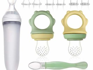 Lictin Alimentador de Fruta para Bebé-11 PCS Chupete Fruta Bebe Cuchara Biberon Bebe sin BPA Cuchara Dispensadora de Comida Alimentador Bebe Alimentador Antiahogo Bebe para Frutas,Verduras y Carnes