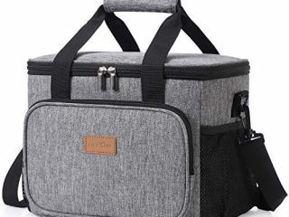 Lifewit 15L Bolsa de Enfriamiento,Bolsa Isotermica de Almuerzo Nevera para Alimentos Frutas Porta de Comida con Forro Plástico Aislamiento Térmico,Genial para Playa,Picnic,Camping,Barbacoa,Gris