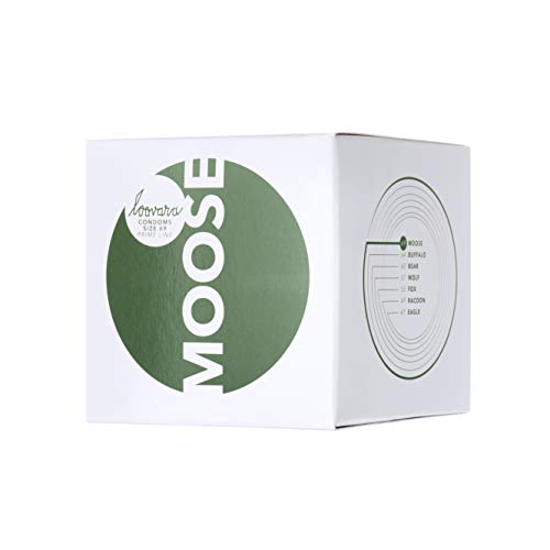 Loovara 12 Condones Individuales – Condones de Tamaño 69 – Talla Moose – Condón Delgado Hecho con Caucho Justo – más Diversión y Sensación Durante el Sexo – Paquete de 12 Condones Veganos