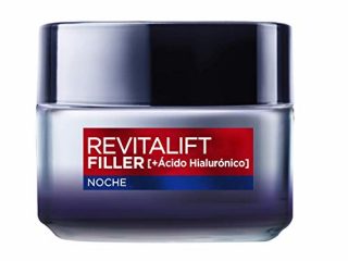 L'Oréal Paris Revitalift Filler Crema de Noche Revitalizante, Antiarrugas y Volumen, Anti-edad, Con Ácido Hialurónico, 50 ml