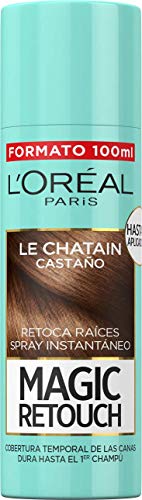 L'Oreal Paris Spray Retoca Raíces y Canas Instantáneo Magic Retouch, Tono Castaño - 100 ml