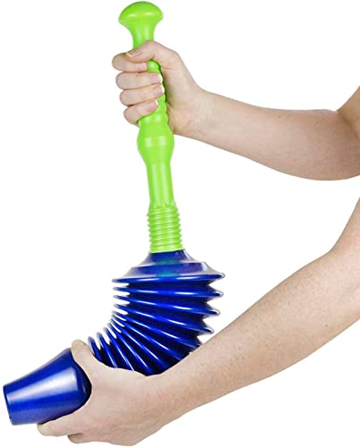 Luigi's El Mejor desatascador de tuberias Manual para WC del Mundo: Grande, Resistente y Potente. Elimina Todas Las obstrucciones Debido a su poderoso Orificio de Ventosa