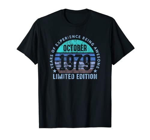 Made In October 1979 Retro Vintage Cool 43rd Birthday Camiseta