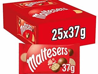 Maltesers Snack en Bolitas de Leche Malteada recubiertas de Chocolate con leche (24 bolsitas x 37g)