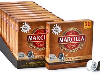 Marcilla Café Largo - 200 cápsulas compatibles con máquinas Nespresso*® (10 paquetes de 20 unidades)