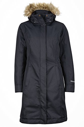 Marmot Wm's Chelsea Coat Chaqueta De Plumas Aislante Ligera, 700 Pulgadas Cúbicas, Abrigo para Exteriores, Anorak Resistente Al Agua, Resistente Al Viento, Mujer, Black, M