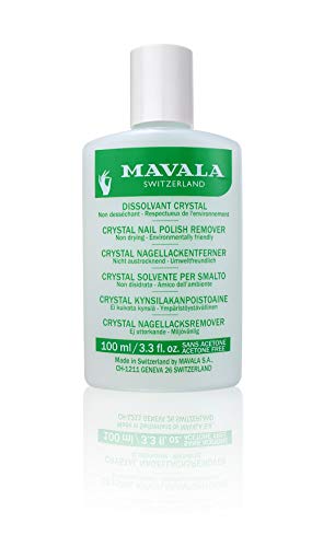 MAVALA | Crystal Quitaesmalte De Uñas Sin Acetona | Elimina El Esmalte De Uñas De Forma Rápida Y Eficaz | Quitaesmalte Ecológico Sin Olor, Incolor, Aromatic, 100 Mililitro