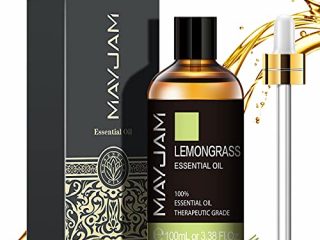MAYJAM Aceites Esenciales de Lemongrass 100 ml, 100% Aceites Esenciales Naturales Puros, Aceite Esencial de Aromaterapia de Grado Terapéutico, Aceites de Fragancia para Relajación, Regalos Perfectos