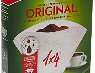 Melitta, 40 Filtros de café, Tamaño 1x4, Para cafeteras de filtro, Original, Blanco