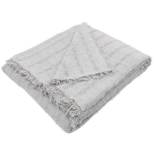 MERCURY TEXTIL- Colcha Multiusos Sofa,Manta Foulard,Plaid para Cama,Cubresofa Cubrecama,jarapas,Comoda Practica y Suave. Poliester Algodón (180 x 260cm, Liso Gris)