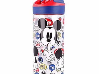 Mickey Mouse | Botella De Tritan Reutilizable Para Niños | Cantimplora Reusable Con Sistema Antigoteo Y Pajita De Silicona - Facil Apertura Con Botón - Sin Bpa - Capacidad: 620 Ml