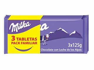 Milka - Chocolate con Leche de los Alpes - Pack de 3 Tabletas x 125 g