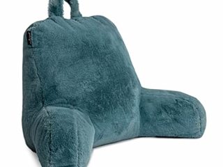 Milliard Almohada de Lectura con Espuma Viscoelástica Triturada, Cojín Apoyo de Espalda/Respaldo en la Cama + Funda Piel Sintética, Ideal para Trabajar, Leer or Jugar en Sofá o Suelo (Azul, 45 x 38cm)