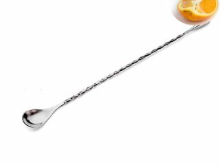 MINGZE 1 Pcs Coctelera de Cóctel, Cuchara para Mezclar, Larga, para cóctel, patrón Espiral Bar Cocktail Shaker Cuchara Extra Larga mezcladora Barware Stirring para Helado, café, Batidos, Bebida