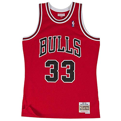 Mitchell&Ness Chicago Bulls Blusas, Rojo (Scarlet), XL para Hombre