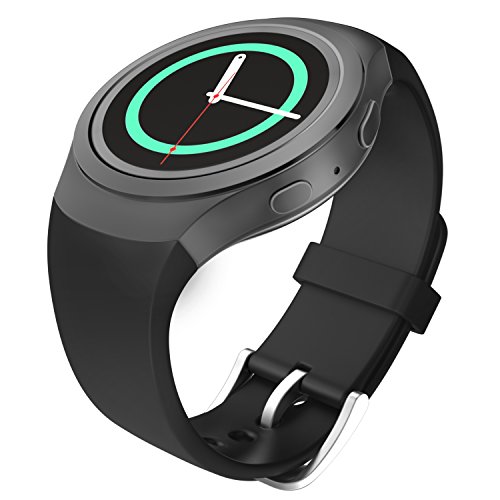 MoKo Correa Compatible con Samsung Gear S2, Pulsera Deportiva de Repuesto de Silicona para Reloj Inteligente Gear S2 SM-R720/SM-R730 - Negro (No Se Ajusta a la Versión Gear S2 Classic SM-7320)