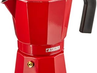 Monix M281706 M281706-Cafetera Italiana, 6 Tazas, Color Fresa, Aluminio, 10 cm