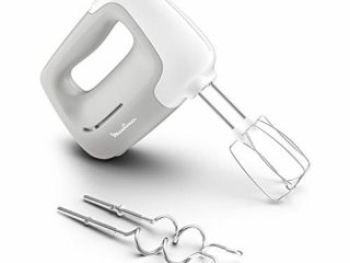 Moulinex PrepMix HM450B Batidora de varillas y amasadora, 450 W, 5 velocidades, 2 varillas, 2 ganchos de amasar, batidora de mano versátil de acero inoxidable, accesorios aptos para lavavajillas