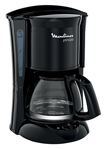 Moulinex Principio FG1528 - Cafetera de filtro 600 W de 0.6 L con función Auto-off y sistema antigoteo, plástico, color negro