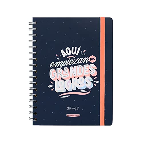 Mr. Wonderful Agenda clásica 2021-2022 Semana vista - Aquí empiezan mis grandes logros, Multicolor