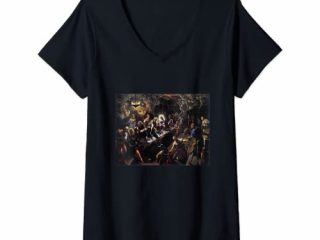 Mujer La última cena de Jacopo Tintoretto Camiseta Cuello V