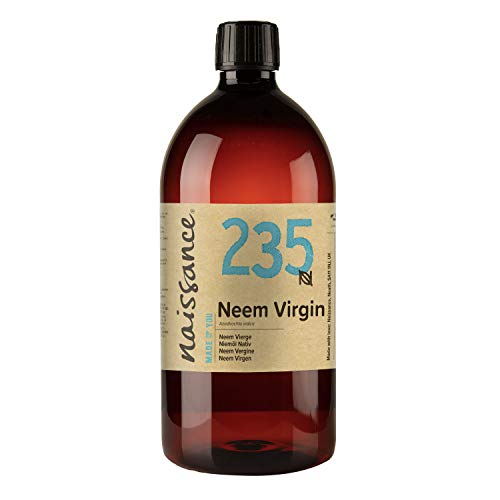 Naissance Aceite Vegetal de Neem 1 Litro - 100% Puro, Virgen, Natural, Prensado en Frío, Vegano, y no OGM - Ideal Para La Piel, Cabello, Plantas