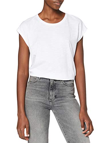 NAME IT Nmmathilde S/S Loose Long Top Noos Camiseta, Blanco (Bright White Bright White), M para Mujer