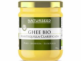 Naturseed Ghee Organico - Mantequilla Clarificada Bio Pura Ayurveda - Organic Butter Grassfed - Sin Lactosa - Vacas alimentadas sólo de pastos ecologicos - Sabor Dulce - 250º- Recetas Gratis (500GR)