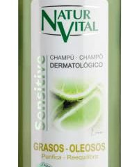 NaturVital Sensitive Champú Natural Cabellos Grasos Dermatológico |Sin Parabenos - 300 Ml