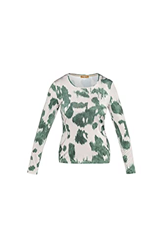 NAULOVER | Top Manga Larga Cuello Caja Estampado Tie Dye (Verde, 50)