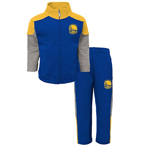 NBA Golden State Warriors-Sweater and Jog Pants Set Conjunto Ropa Deportiva, Azul (Blue/Yellow/Grey Byg), 1 año (Talla del Fabricante: 12 Meses) para Niños