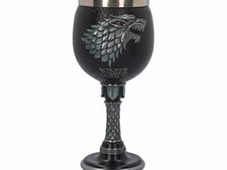 Nemesis Now Winter is Coming Game of Thrones - Copa (13 cm, Resina con Inserto de Acero Inoxidable), Color Negro