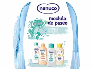 Nenuco Pack Bebé Mochila de Paseo color azul, contiene colonia, jabón, champú y leche hidratante, 1 paquete con 4 productos x 200 ml