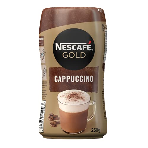 NESCAFÉ GOLD CAPPUCCINO NATURAL, cremoso café soluble con leche desnatada, Bote 250 g