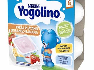 Nestlé Yogolino Fresa Plátano Sin Azúcar Añadido, A Partir De Los 6 Meses  - Pack 6 tarrinas  4x100g
