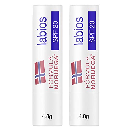 Neutrogena Protector Labial Fórmula Noruega SPF 20, Pack 2 x 4,8 gr