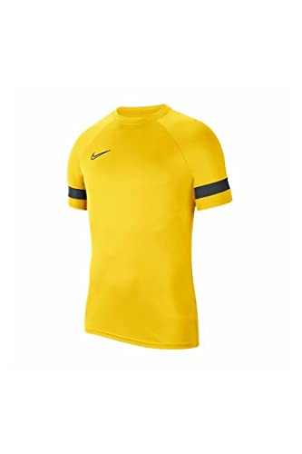 NIKE Camiseta de Entrenamiento Academy 21 para Hombre, Hombre, Camiseta, CW6101-719, Amarillo/Negro/Gris Oscuro/Negro, Small