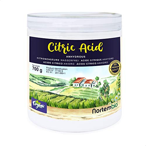 Nortembio Ácido Cítrico Ecológico 700 g. Ácido Cítrico Anhidro en Polvo. Insumo 100% Puro. Limpiador Multiusos. E-Book Incluido.