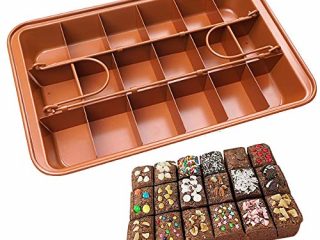 nuluxi Moldes para Brownies Brownie Pan con Divisore Metal Antiadherente Bandeja para Brownie Molde de Horno Desmontable Acero Al Carbono Molde para Pasteles Horneado Profesional Accesorios de Cocina