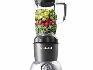Nutribullet NB-28200-1008DG SELECT 1000-S - Batidora de vaso compacta y extractor de nutrientes en uno, recetario en español, 2 velocidades, función pulse, función extracción, gris oscuro, 0.9 L