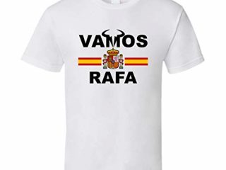 N/Y Rafael Nadal Vamos Rafa - Camiseta de fútbol con la bandera de España, color blanco