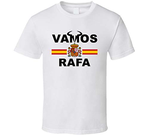 N/Y Rafael Nadal Vamos Rafa - Camiseta de fútbol con la bandera de España, color blanco